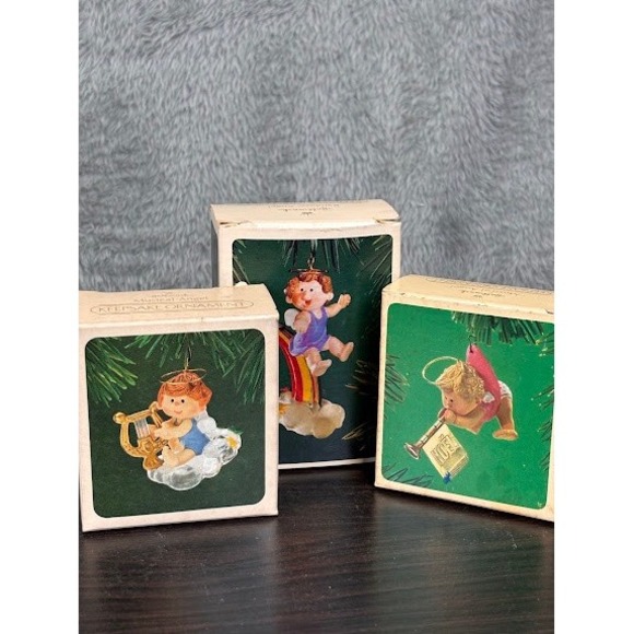 Hallmark Other - Vintage Hallmark Keepsake Ornament Lot 3 1980s Rainbow Musical Angels Cherubs